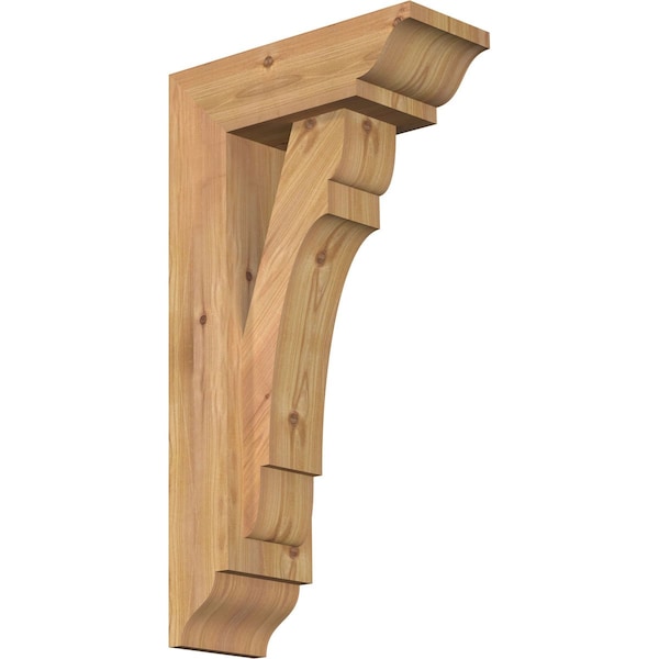 Ekena Millwork Olympic Traditional Smooth Bracket w/ Offset Brace, Western Red Cedar, 5 1/2"W x 14"D x 26"H BKT0604X14X26OLY01SWR - main